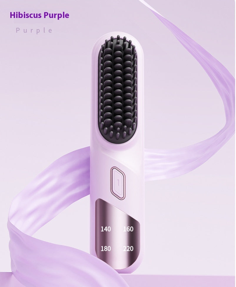 LumiaGo™ | Cordless Portable Hair Straightener Brush – USB Rechargeable & Fast Heating