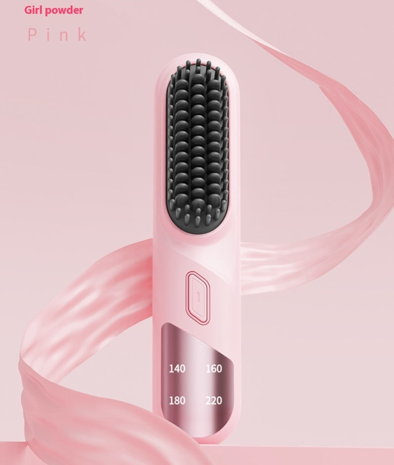 LumiaGo™ | Cordless Portable Hair Straightener Brush – USB Rechargeable & Fast Heating